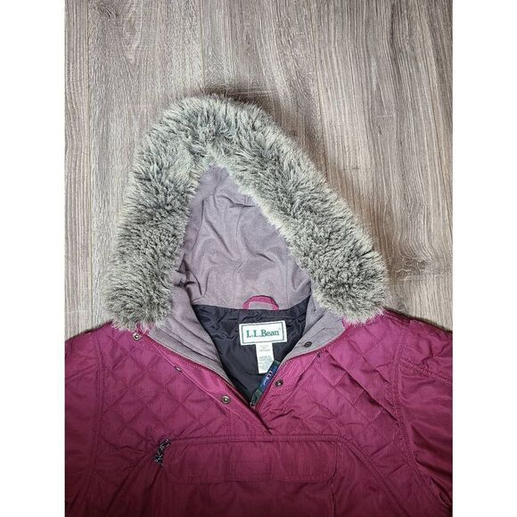 L.L.Bean woman's Anorak/parka/ pullover jacket Size M -reg. Removable fur - Picture 5 of 8
